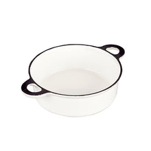 Lade das Bild in den Galerie-Viewer, Ein kleiner Topf aus Gusseisen. Der Topf ist von Gourmetina. Die Innenseite ist weiß emailliert. Die Außenseite ist farbig emailliert.